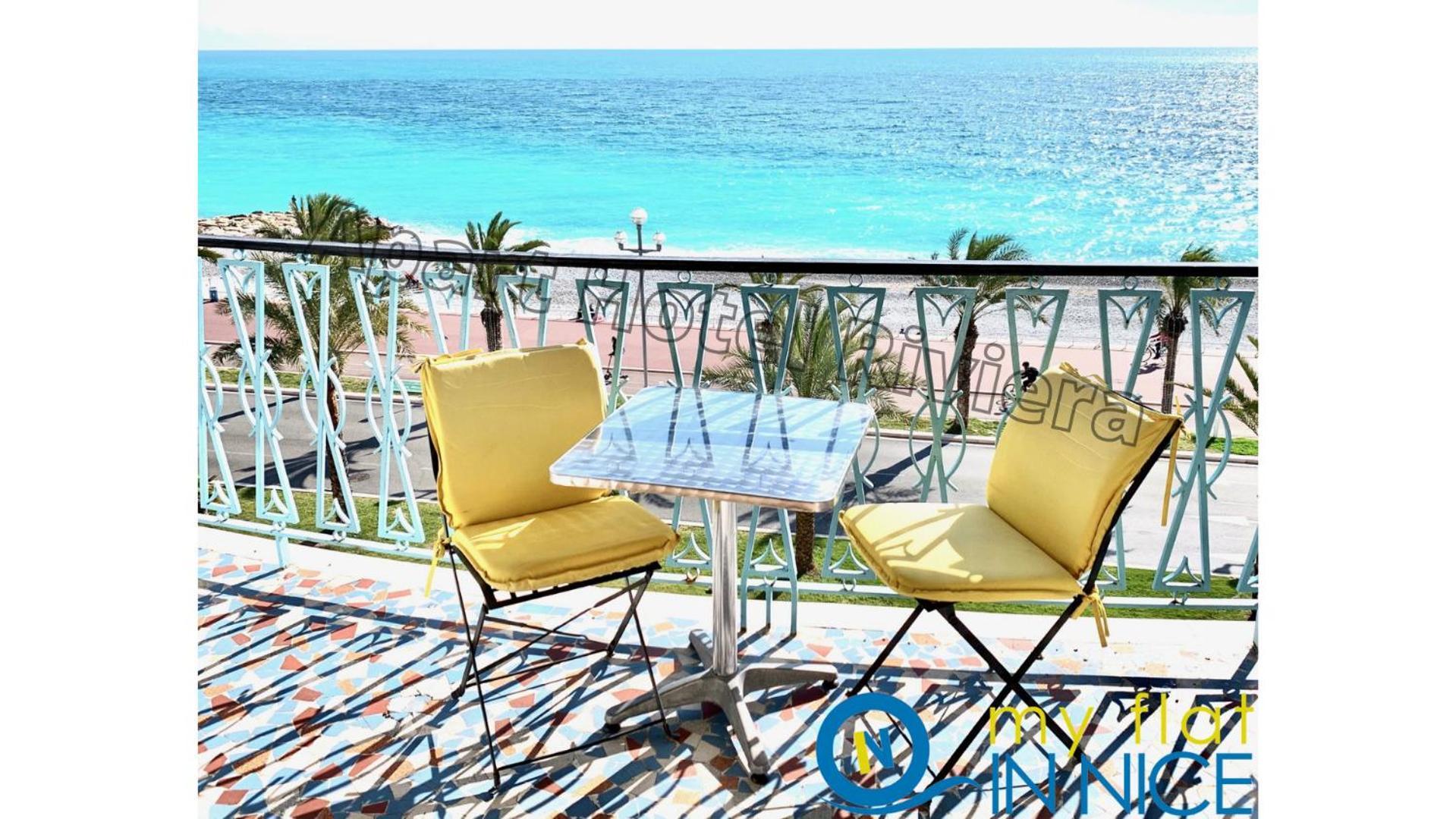 Aparthotel Riviera - Promenade Des Anglais - 1 Bedroom Ac Apartement - Amazing Sea View - Large Terrasse - Balcon Vague Bleue Nice Exteriör bild